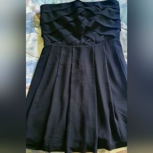 NWT Express strapless pleated-bust Empire waist cocktail dress BLACK SZ 8